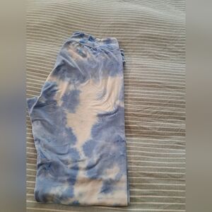 Blue and White Tie-Dye Leggings